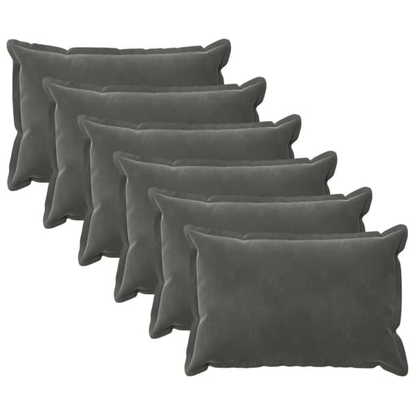 Kudde med kudde HOUTEN 6 st Mörkgrå Sammet