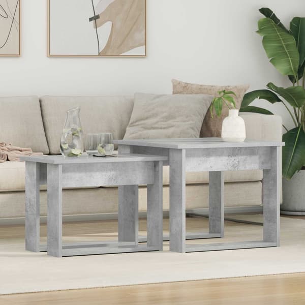 Kaffebordsset 2 pcs Betonggrå Konstruerat trä