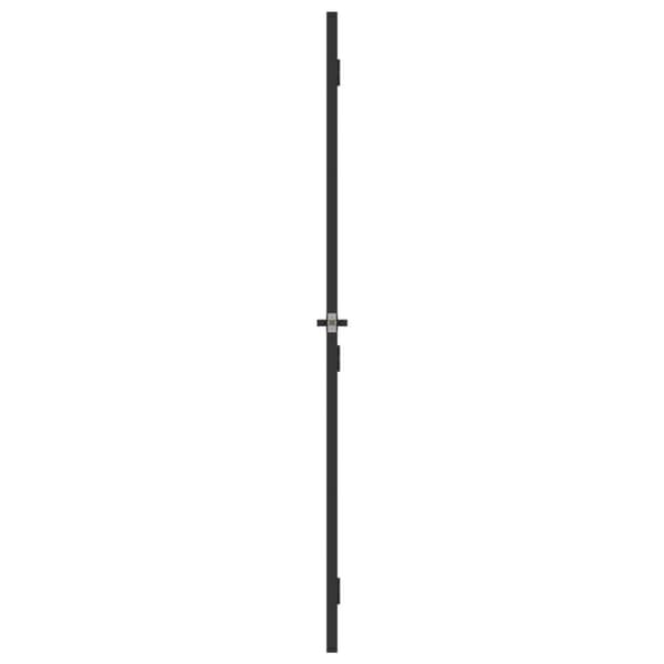 Innerdörr svart 83x201,5 cm härdat glas och aluminium slim