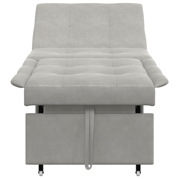 Pull Out Sofa Bed Ljusgrå 194 x 67 x 82 cm Mikrofiber