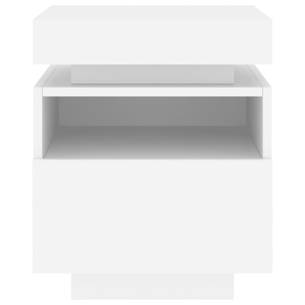 Sängbord med LED-belysning 2 st vit 40x39x48,5 cm