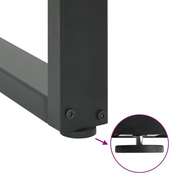 Matbordsben U-formade 2 st antracit 70x(72-73) cm stål