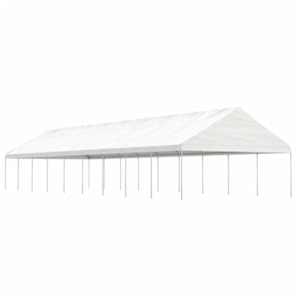 Paviljong med tak vit 20,07x5,88x3,75 m polyeten