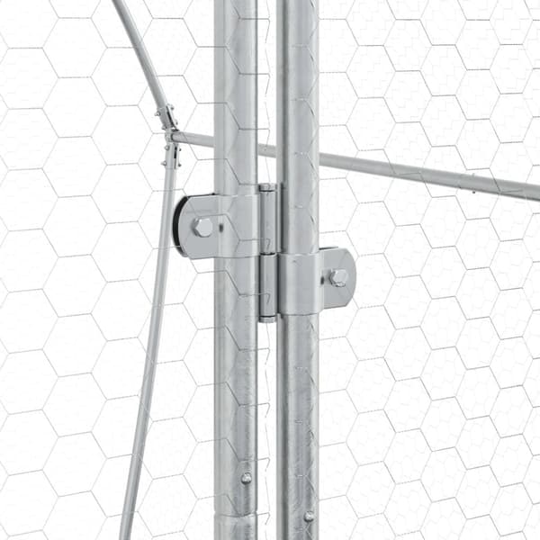 Hönsbur silver 200x105x182 cm galvaniserat stål