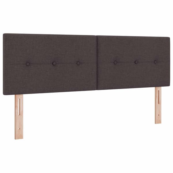 Ottoman-säng med madrass och LED Mörkbrun 140 x 200 cm Tyg