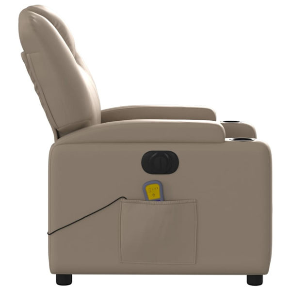 Elektrisk massagefåtölj cappuccino konstläder