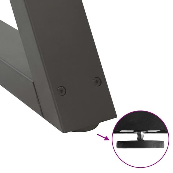 Matbordsben 2 st antracit 50x(72-73,3) cm stål