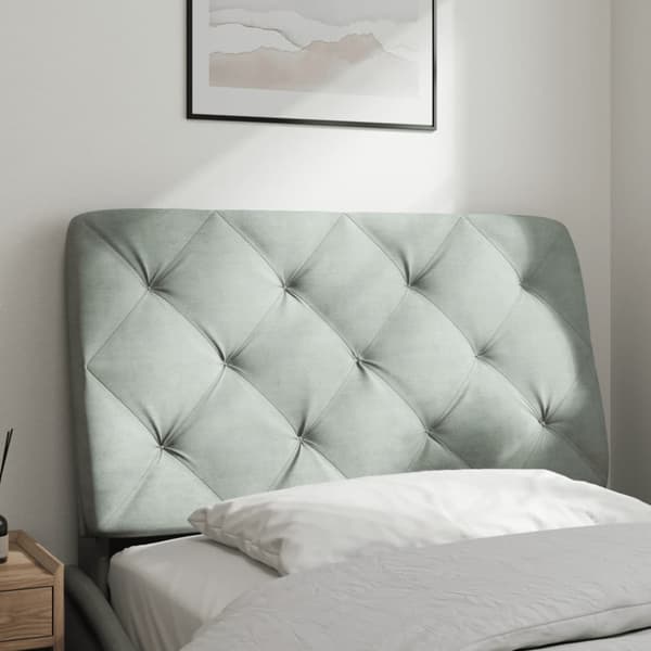 Headboard Cushion Light Grey 90 cm Velvet