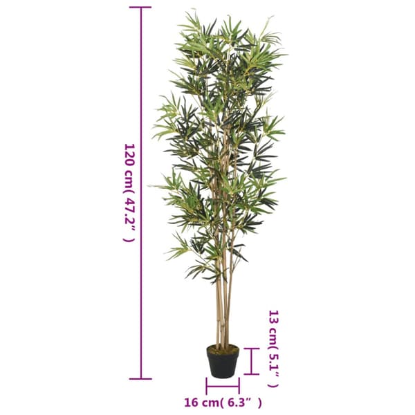 Konstväxt bambu 552 blad 120 cm grön