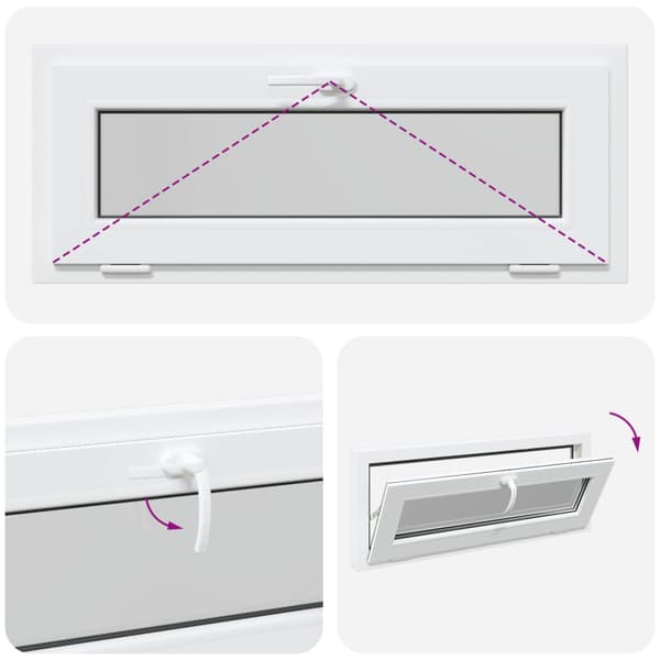Tilt källarfönster RISOR 105 x 40 cm PVC och klart glas