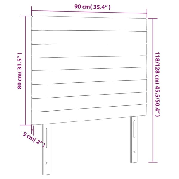 Sänggavel rosa 90x5x118/128 cm sammet