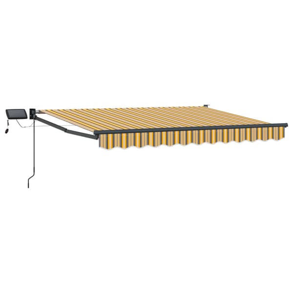 Manuell utdragbar markis med LED-lampor 3 x 2 m