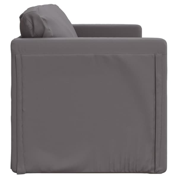 Golvbäddsoffa 2-i-1 grå 112x174x55 cm konstläder