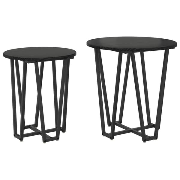Sidobordsset 2 pcs Svart Ek