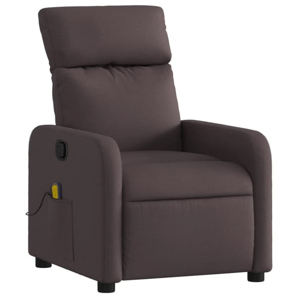 Massagefåtölj mörkbrun tyg