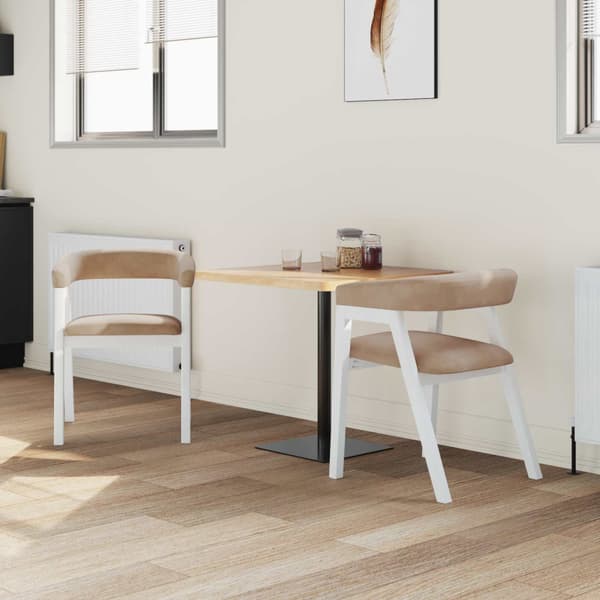Matstolar 2 pcs Vit 54 x 57 x 73 cm Massiv Gummiträ
