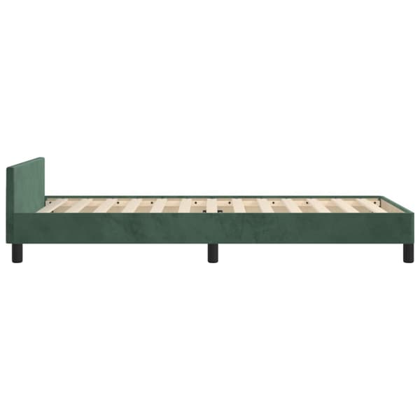 Sängram utan madrass mörkgrön 90x200 cm sammet