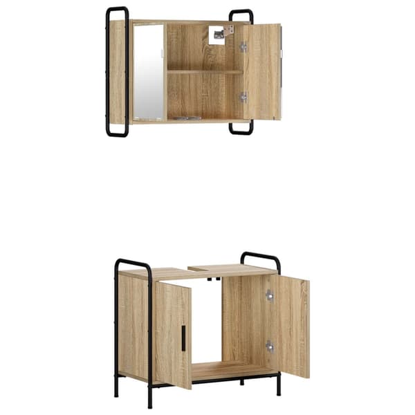Badrumsskåpsset 2 st Sonoma-ek 65,5 x 34 x 61 cm