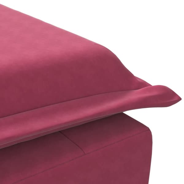 Massageschäslong med bolster vinröd sammet