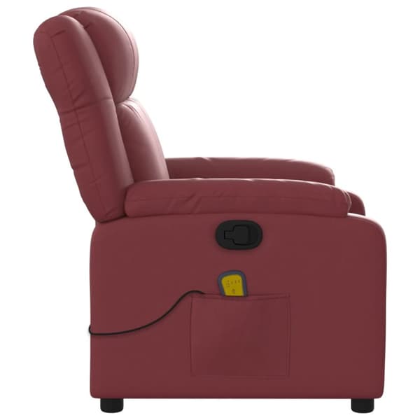 Massagefåtölj vinröd konstläder