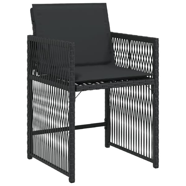 Trädgårdsmöbelset 5 pcs Svart konstrotting