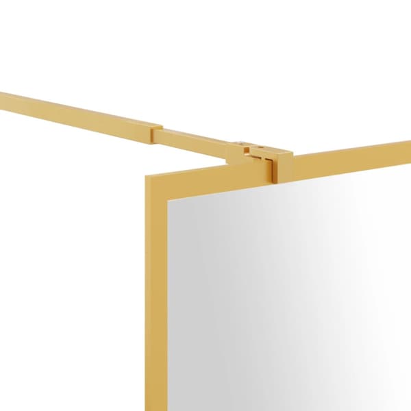 Duschvägg med klart ESG-glas guld 90x195 cm