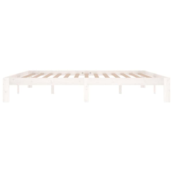 Sängram vit massiv furu 200x200 cm