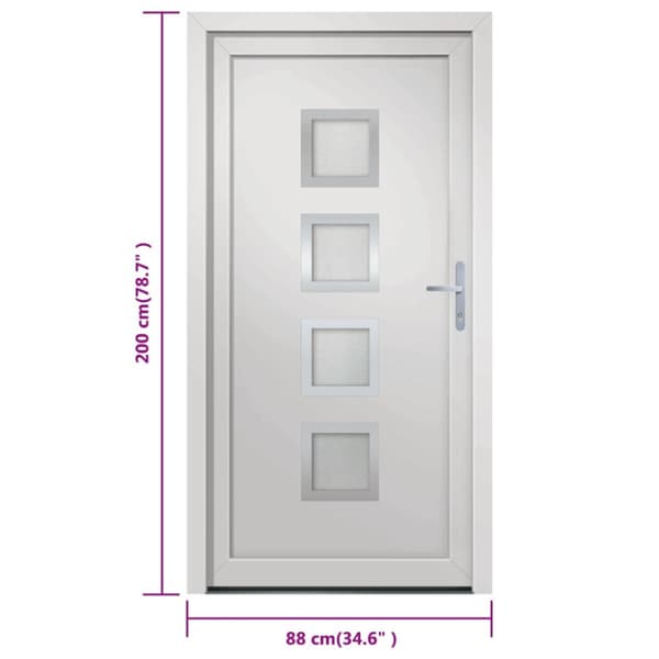 Ytterdörr vit 88x200 cm PVC