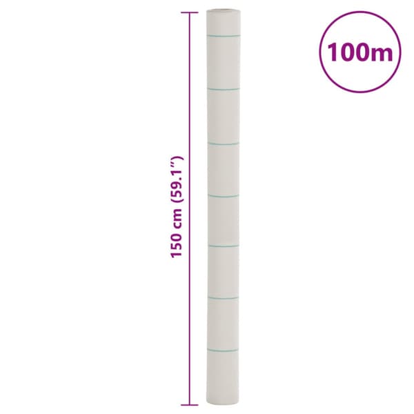 Ogräsmatta vit 1,5x100 m PP