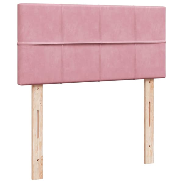 Ramsäng med madrass rosa 100x200 cm sammet