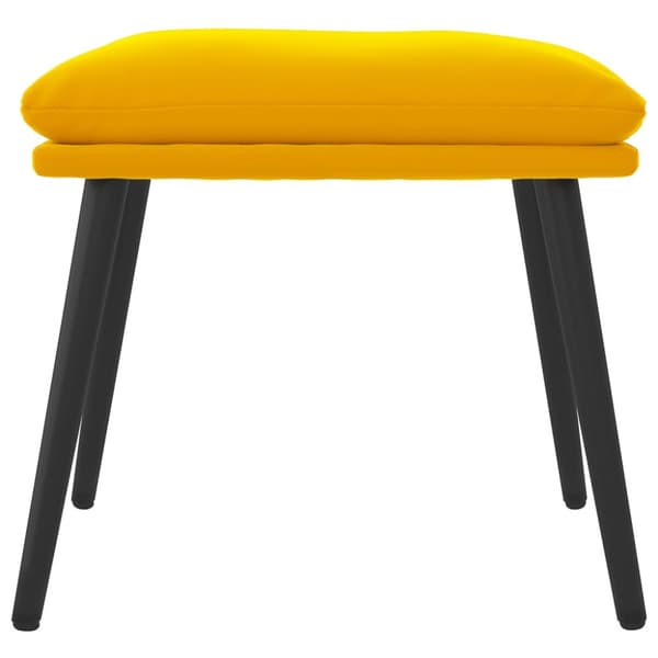 Fotpall senapsgul 45x29,5x35 cm sammet