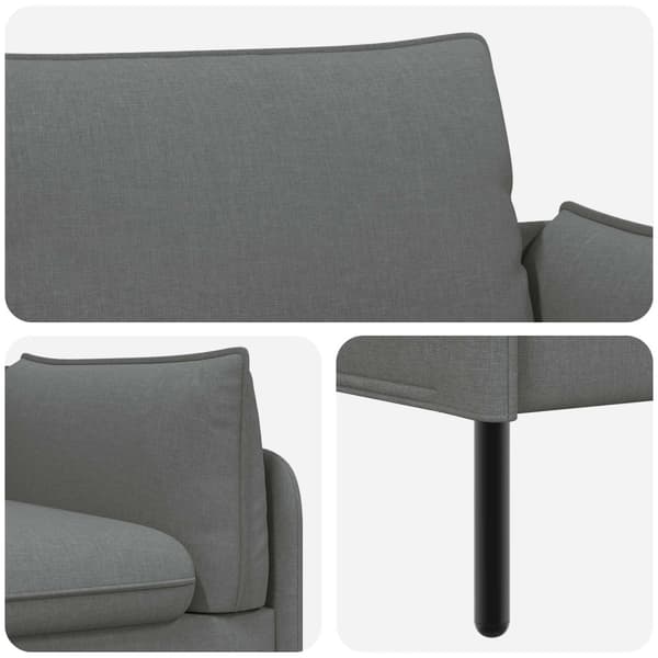 3-Sits soffa Mörkgrå 222 x 81 x 89 cm Tyg