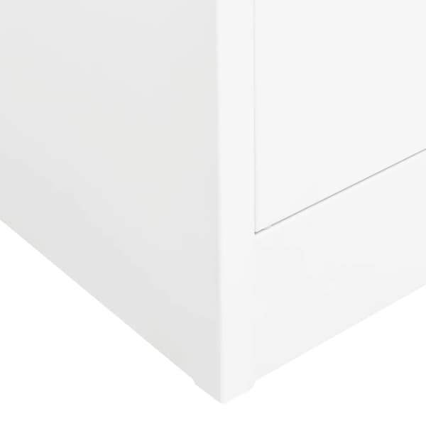 Dokumentskåp vit 90x40x180 cm stål