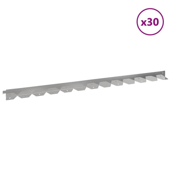 Kant för gräsmatta 30 pcs 102 x 4 x 4 cm Stål Silver