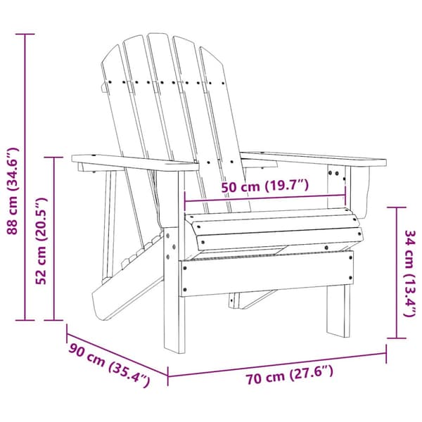 Adirondackstol massivt granträ blå