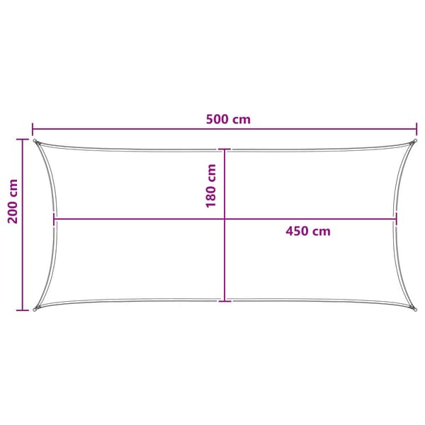 Solsätt segel Ljusgrå och vit. 2 x 5 m HDPE