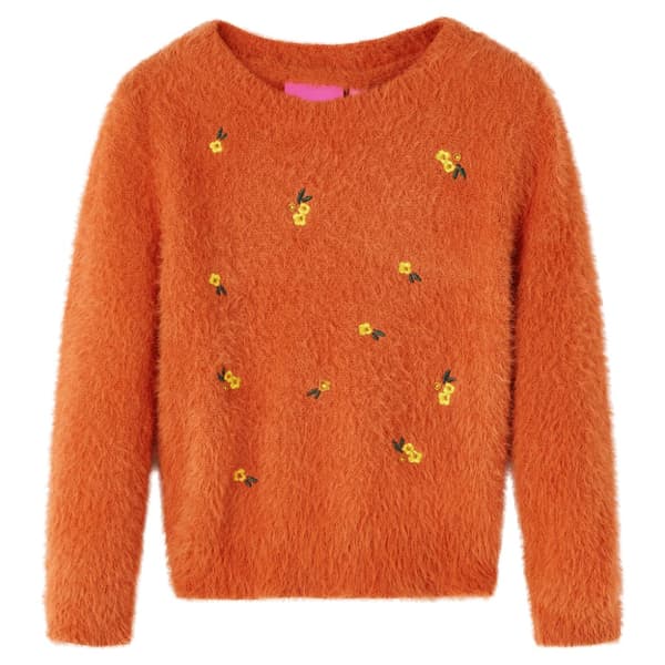 Stickad tröja för barn orange 140