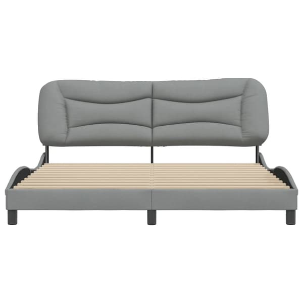 Bed Frame without Mattress "Hvar" Light Grey 180x200 cm Fabric
