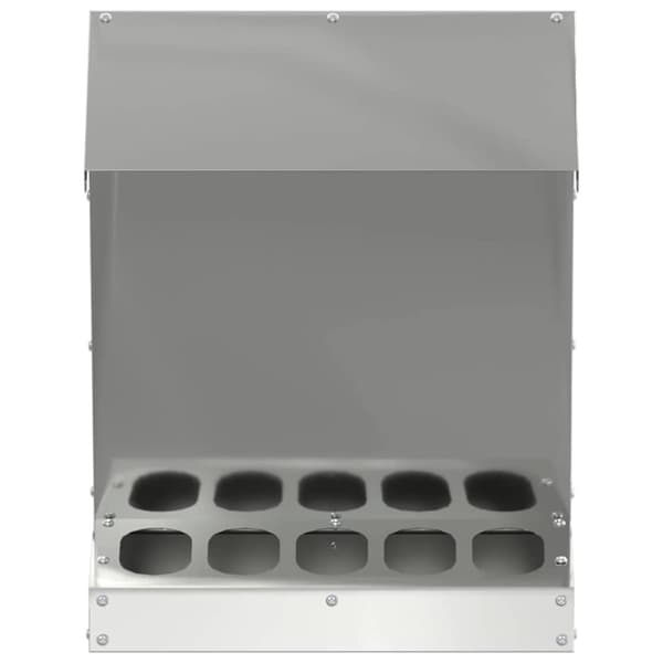 Hönsfodertråg Silver 30 x 30 x 39 cm Galvaniserat Stål