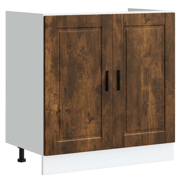 Diskbänk underskåp rökfärgad ek 80x46x81,5 cm konstruerat trä