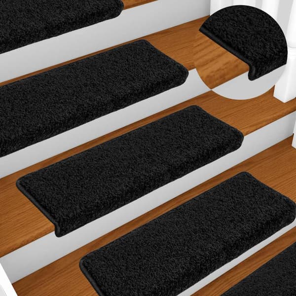 Trappmattor 20 st 65x21x4 cm svarta rektangulära kanter