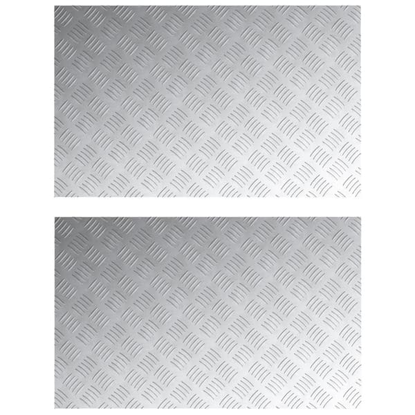 Trappsteg Rektangulär 2 pcs Silver 80 x 50 cm Aluminium
