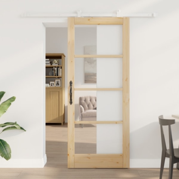 Skjutdörr med tillbehör 'ORKDAL'Massivt trä & Glas