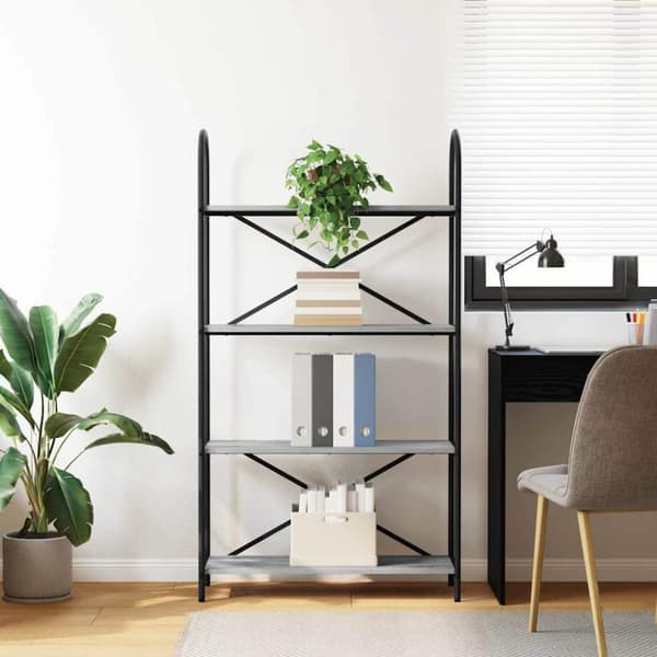 Hyllsystem Grå Sonoma 80 x 30 x 146 cm Konstruerat trä