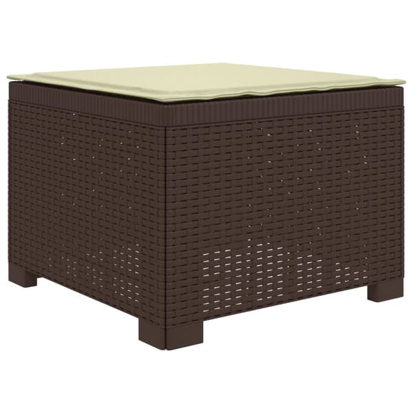 3-sits trädgårdsoffa med kuddar Rattan-look PP Brun