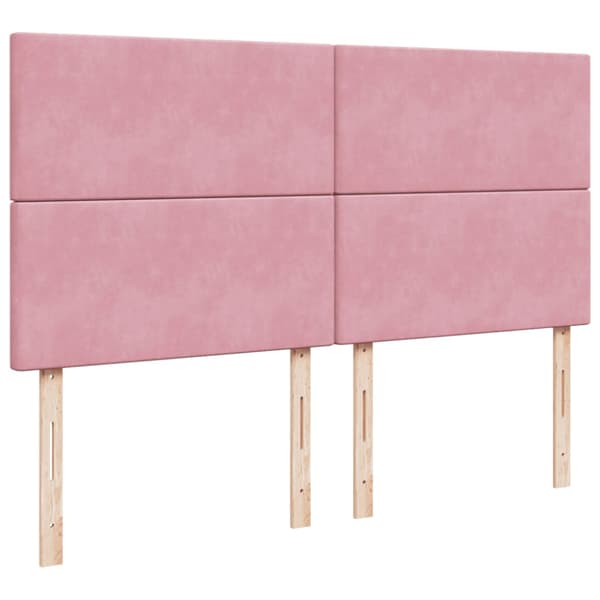 Ramsäng med madrass rosa 200x200 cm sammet