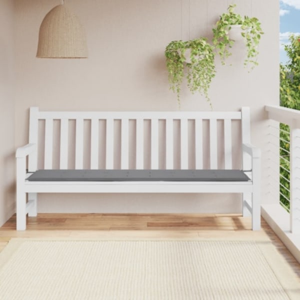 Bänkdyna för trädgården grå 200x50x4 cm oxfordtyg