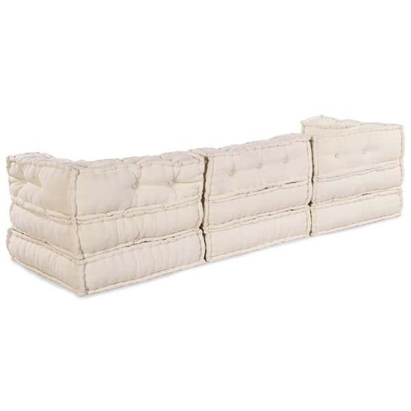 Modulsofa enhet 3 pcs Gräddvit Tyg
