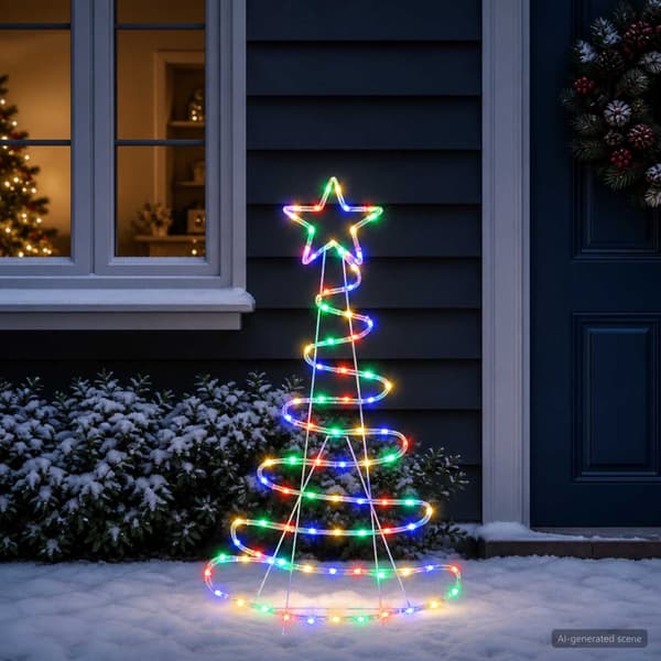 LED-ljusskylt julgran LOVIISA 100 LED-lampor Mångfärgad