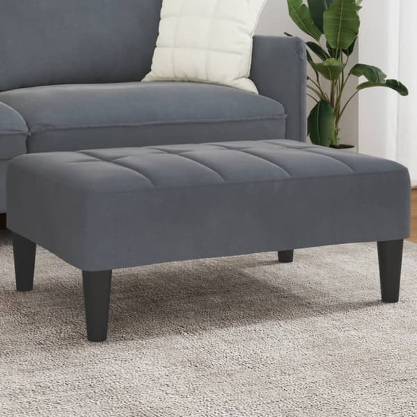 Fotpall mörkgrå 77x55x31 cm sammet